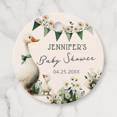 Watercolor Goose Baby Shower Favor Tag