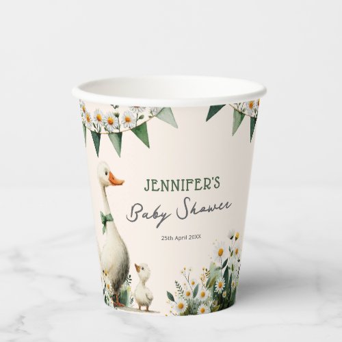 Watercolor Goose Baby Shower Paper Cups