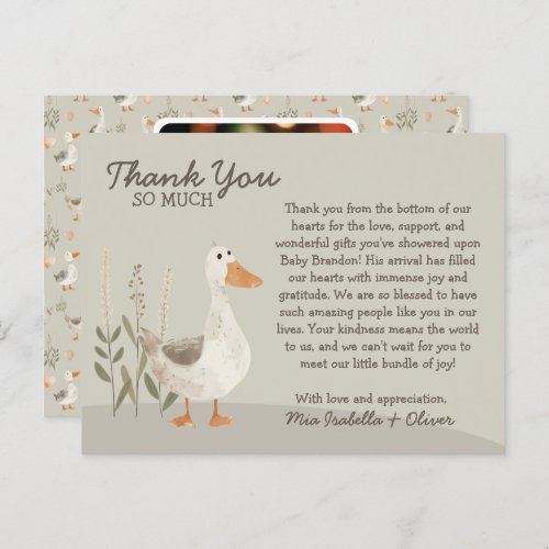 Watercolor Goose _ Baby Shower Thank You Card
