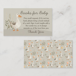 Watercolor Goose Books for Baby - Baby Shower Card