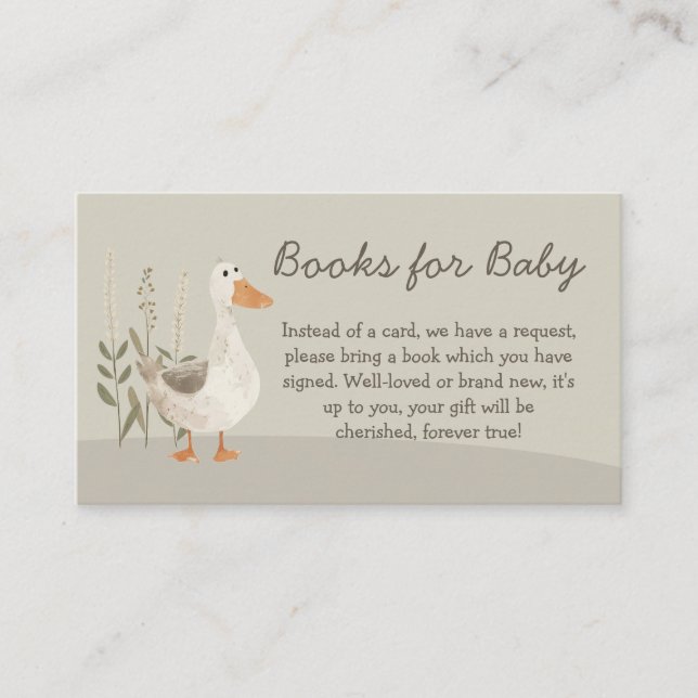 Watercolor Goose Books for Baby - Enclosure Card (Front)
