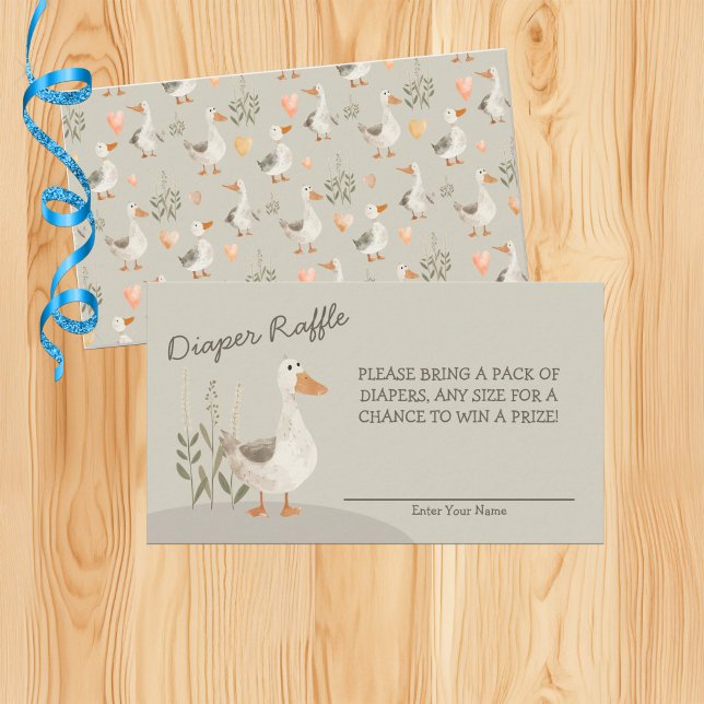 Watercolor Goose Diaper Raffle - Enclosure Card (Creator Uploaded)