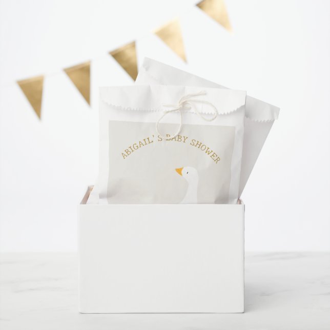 Watercolor Goose Duck Wildflower Baby Shower  Favor Bag (Party)