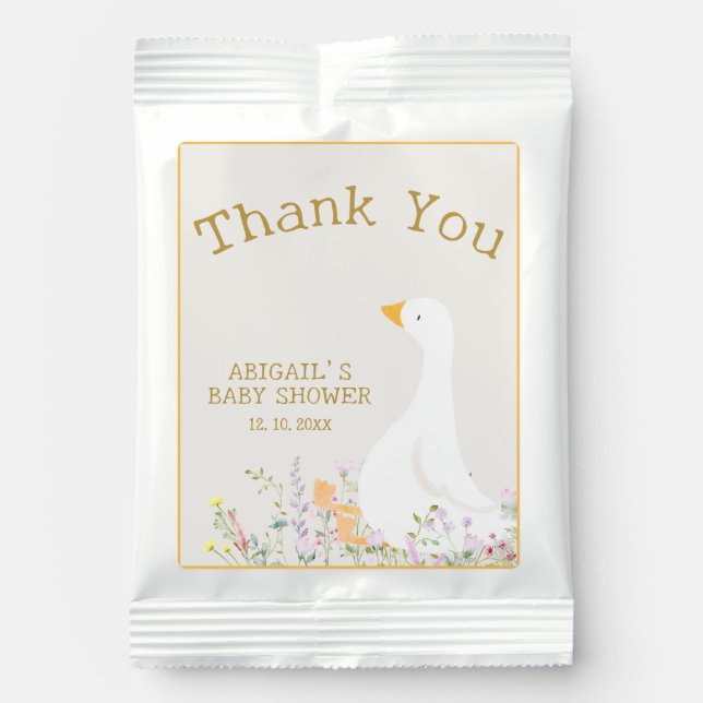 Watercolor Goose Duck Wildflower Baby Shower Margarita Drink Mix (Front)