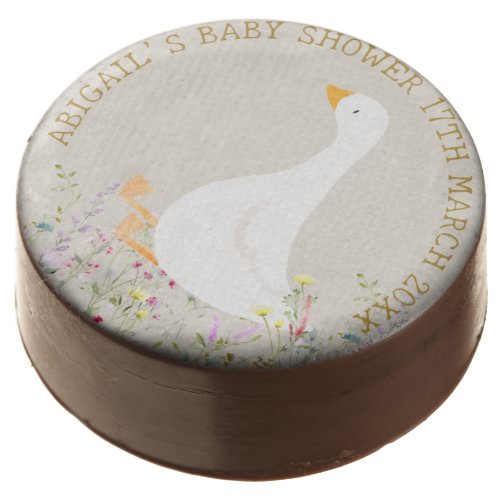 Watercolor Goose Wildflower Baby Shower Chocolate Covered Oreo