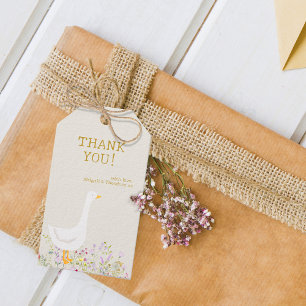 Watercolor Goose Wildflower Baby Shower Gift Tags
