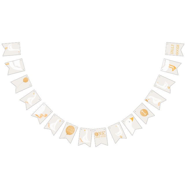 Watercolor Goose Wildflower Twins Baby Shower Bunting Flags (All)