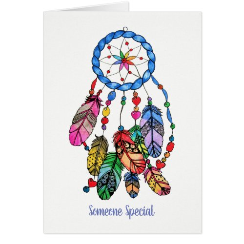 Watercolor gorgeous rainbow dream catcher