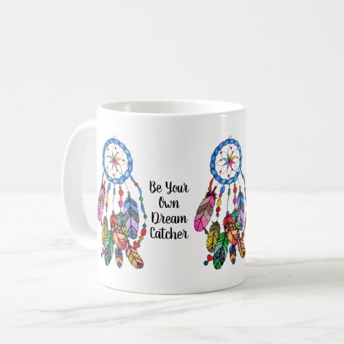Watercolor gorgeous rainbow dream catcher coffee mug