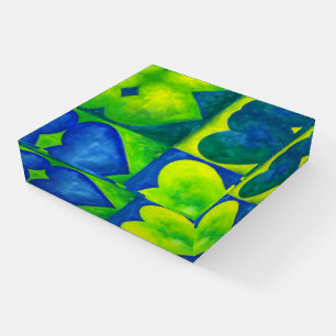 Watercolor Gouache Abstracted Painted Hearts Art Paperweight