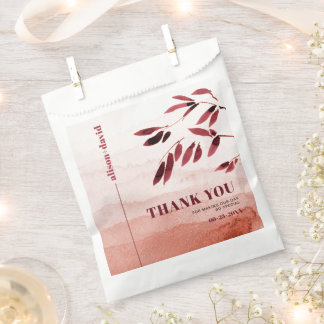 Watercolor gradient Japandi Thank You wedding Favor Bag