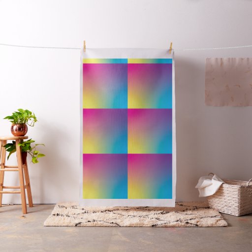 Watercolor Gradient Pillow Square Rainbow Pink Fabric