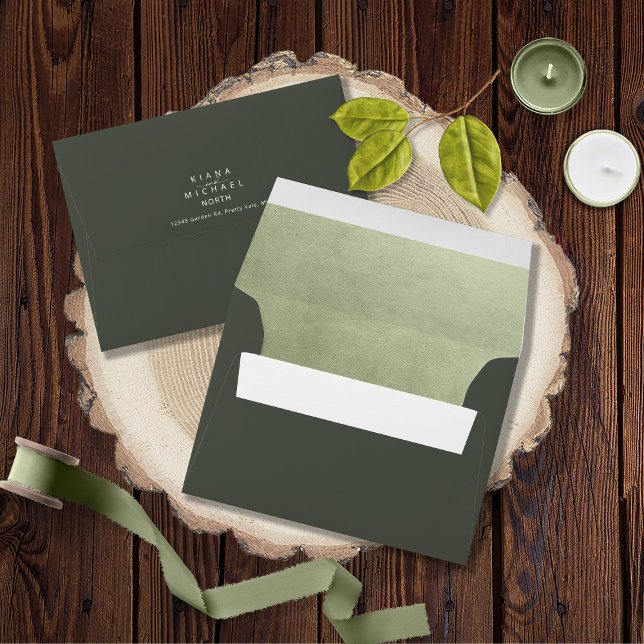 Watercolor Gradient Wedding Sage Green ID786 Envelope (Interior/Back In Situ)