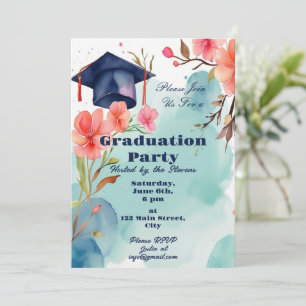 Watercolor Graduation Celebration Invitation