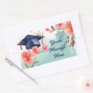 Watercolor Graduation Celebration  Rectangular Sticker