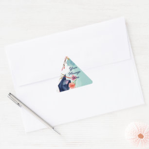 Watercolor Graduation Celebration  Triangle Sticker