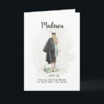 Watercolor Graduation Girl Inspirational Quote Card<br><div class="desc">Elegant watercolor graduation girl illustration card with inspirational message. // Can be customized to suit your needs. © Gorjo Designs. Made for you via the Zazzle platform. // Looking for matching items? Other stationery from the set available in the ‘collections’ section of my store. // Need help customizing your design?...</div>