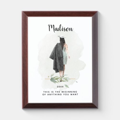 Watercolor Graduation Inspirational Quote Keepsake Award Plaque