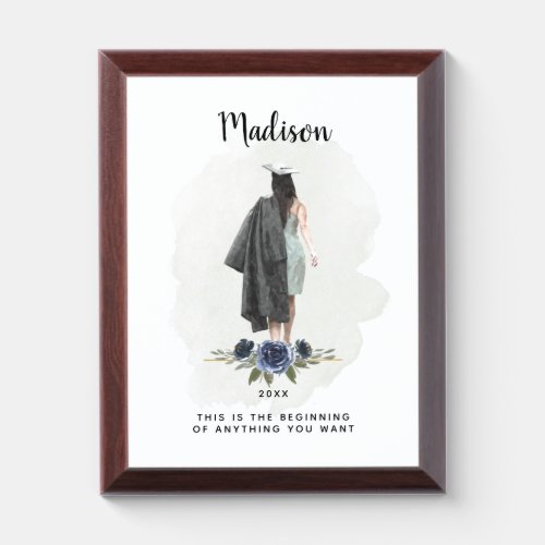 Watercolor Graduation Inspirational Quote Keepsake Award Plaque