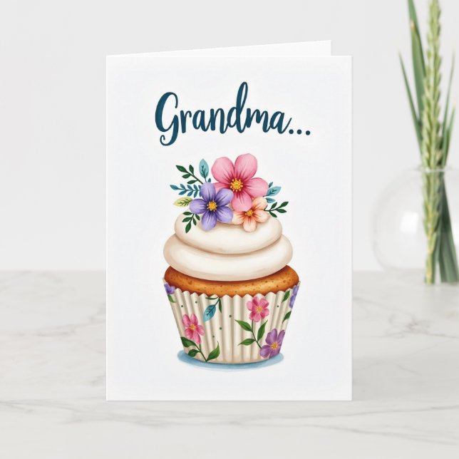Watercolor Grandma Mothers Day Card (Front)