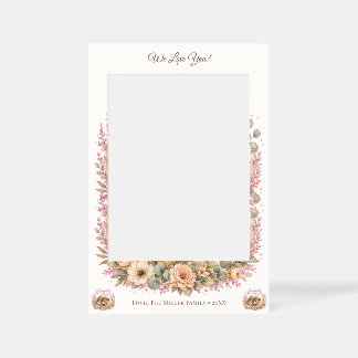 Watercolor Grandparents Day / Abuelos Floral Selfie Frame