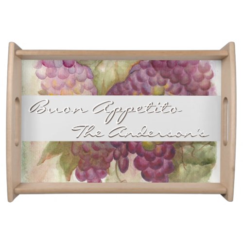 Watercolor Grape Cluster Buon Appetito Tray