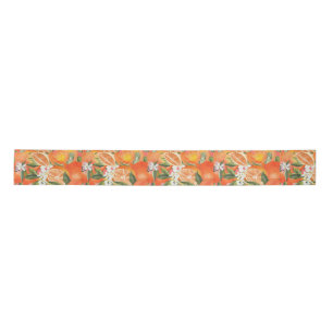 Watercolor grapefruit citrus modern tropical satin ribbon