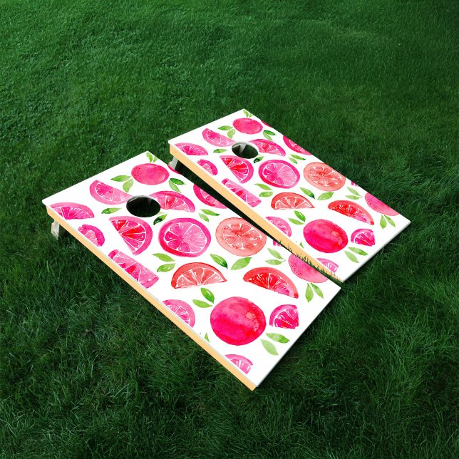 Watercolor  grapefruit cornhole set (Watercolor grapefruit cornhole set
)