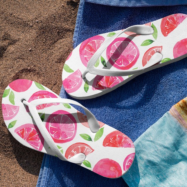 Watercolor  grapefruit flip flops (Creator Uploaded)