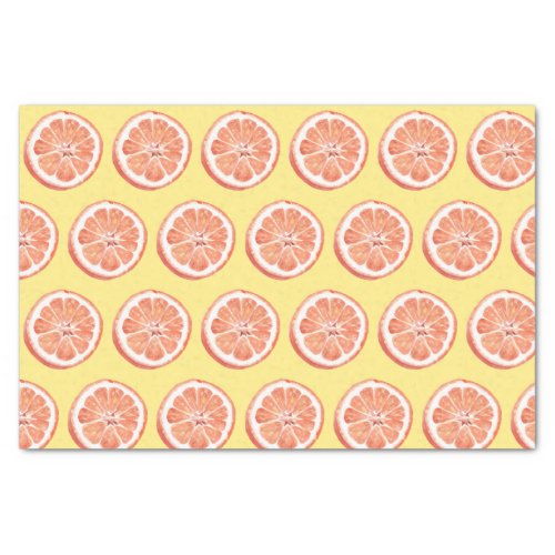 Watercolor Grapefruit Pattern Summer Citrus Tissue Paper