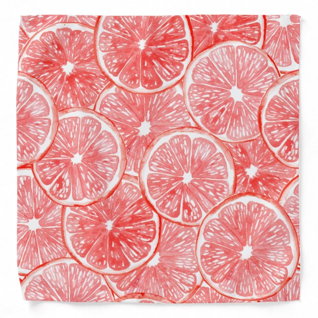 Watercolor grapefruit slices pattern bandana (Front)