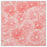 Watercolor grapefruit slices pattern fabric
