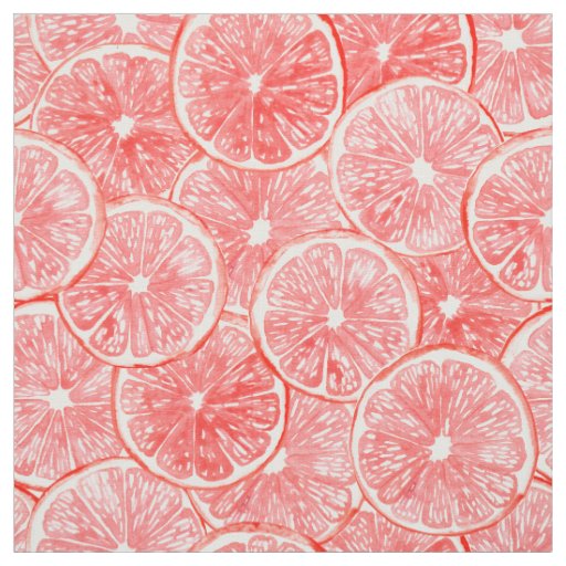 Watercolor grapefruit slices pattern fabric