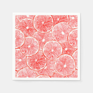 Watercolor grapefruit slices pattern paper napkins