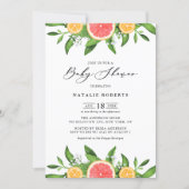 Watercolor Grapefruits Oranges Summer Baby Shower Invitation (Front)