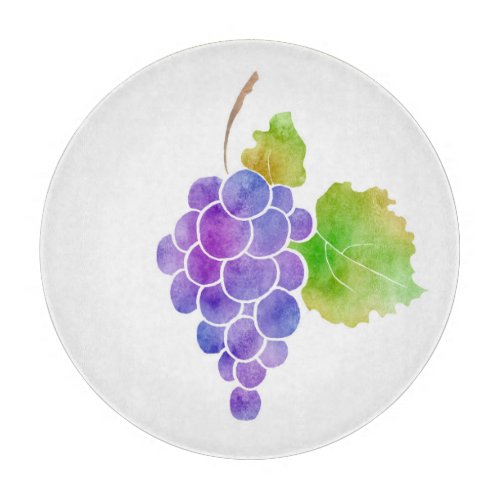 Watercolor Grapes Cutting Board