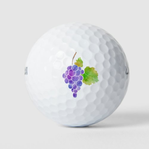 Watercolor Grapes Golf Balls