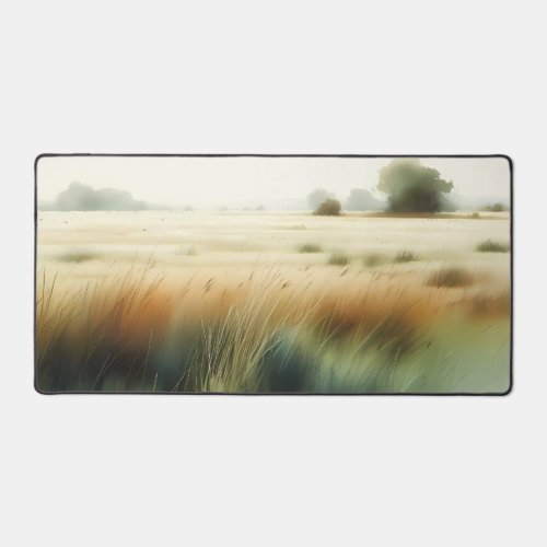 Watercolor grassy plains desk mat