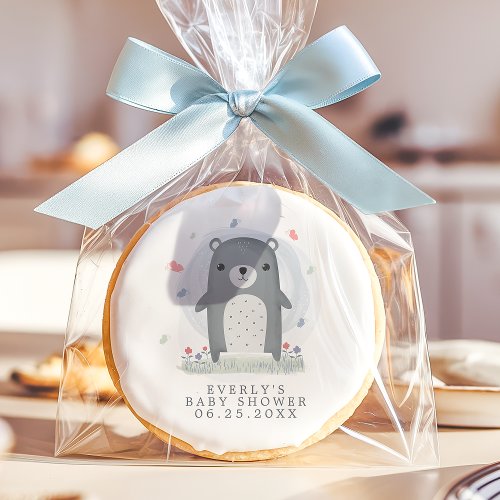 Baby Shower Treats 7 Watercolor Gray Bear Boy Baby Shower Sugar Cookie