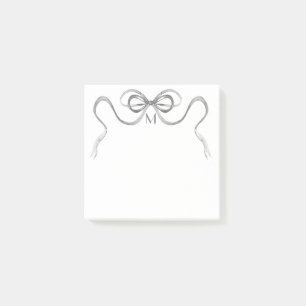 Watercolor Gray Bow Monogram Post-it Notes