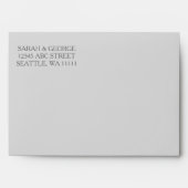 watercolor gray succulent liner wedding envelope (Front)