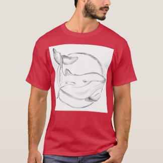 Watercolor gray whale painting T-Shirt