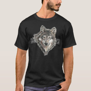 Watercolor Gray Wolf Animal Nature wolves wild T-Shirt