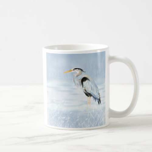 Watercolor Great Blue Heron Bird Coffee Mug