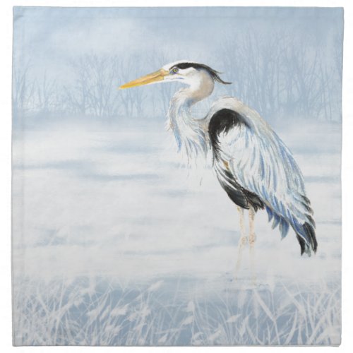 Watercolor Great Blue Heron Bird Napkin
