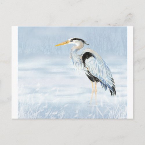 Watercolor Great Blue Heron Bird nature wildlife Postcard