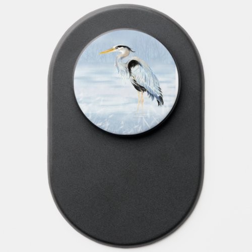 Watercolor Great Blue Heron Bird Wildlife Art PopSocket