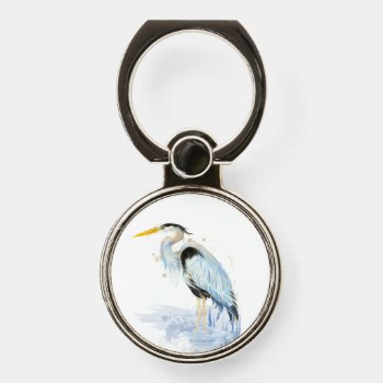 Watercolor Great Blue Heron Bird Wildlife Nature  Phone Ring Stand by countrymousestudio at Zazzle
