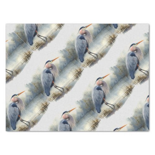 Watercolor Great Blue Heron Bird Wildlife Nature  Tissue Paper