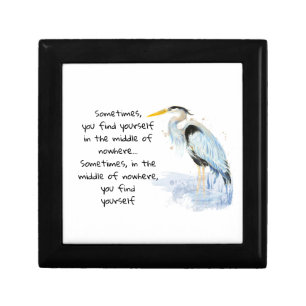 Watercolor Great Blue Heron Inspirational Quote Gift Box